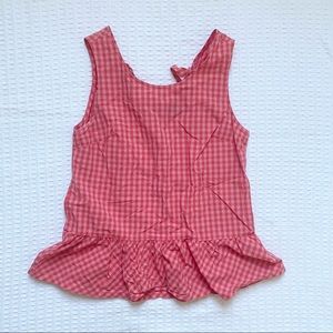 J. Crew factory printed bow back peplum tank coral pink size XS